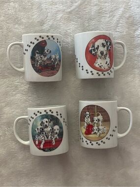 Vintage Princeton Gallery Linda Picken Darling Dalmatian Mug Collection Set of 4